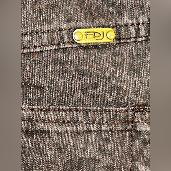 FDJ French Dressing Jeans Suzanne Bootcut Black Cheetah Leopard Print 12 6207322 - Picture 2 of 12